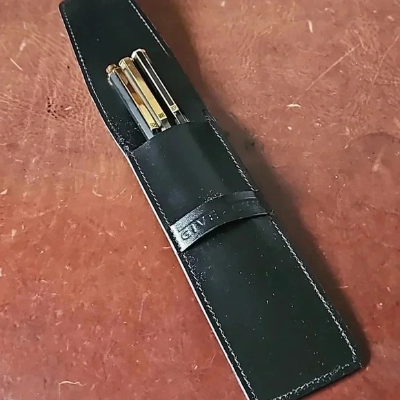 Givenchy Black Ballpoint Pens and Pencil set with Case & Original Box - Picture 6 of 6